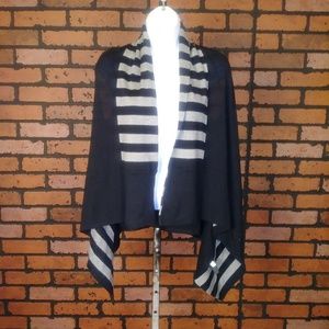 Black and grey sleeveless asymmetrical vest